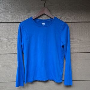 Lands' End Soft cotton Blue Cropped Long Sleeve T-shirt Small 6/8
